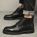 26ss Martin Herren High Top Brogue British Work Rindsleder Handgefertigte Casual Lederstiefel mit dicker Sohle und Fleecefutter_voghion.com