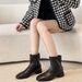 Extra Wide And Thick Low Martin 2024 Autumn Winter New Square Toe Chunky Heel Versatile Hand-Scrubbed Pattern Large Size_voghion.com