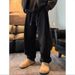 Men's Clothing Diagonal Striped Lazy Style Casual Pants Men Autumn and Winter New Casual Straight Loose Mopping Plus Velvet Wide Leg Pants_voghion.com