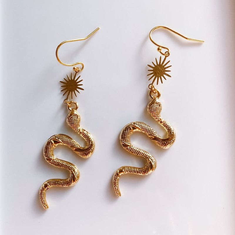Orecchini Gotico Serpente Dea Orecchini in Ottone Serpente Gioielli Punk Stile Bohemien Regalo Donna_voghion.com