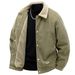 Cordjacke für Herren mit Sherpa-Fleecefutter – Wintermantel im Vintage-Stil mit Reverskragen und Knopfleiste – Schmale Passform, Retro-Oberbekleidung_voghion.com