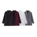 Trendy Notch Lapel Blazer With Flared Sleeves – Chic Polyester Office-to-Party Jacket (S/M/L, White/Grey/Black/Burgundy)_voghion.com