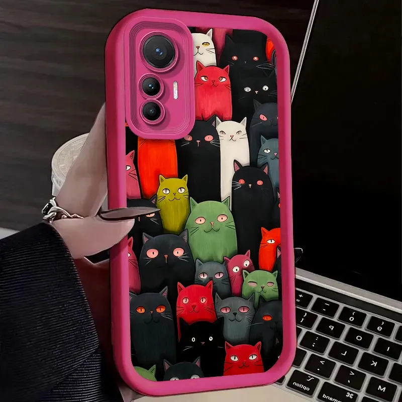 Funny Terror Hell Cat Phone Case for Xiaomi 14T 13T 12T 11T 13 12 11 Lite 5G NE POCO X6 X5 F6 F5 F3 X4 GT X3 NFC M5S C65 M6 Pro_voghion.com