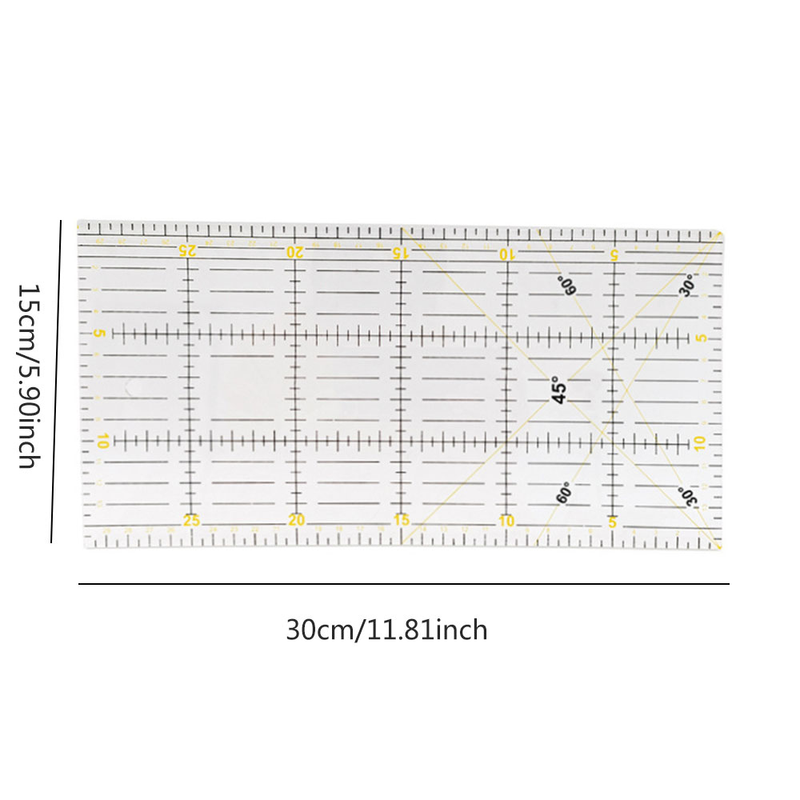 Acrylic irregular sewing and patchwork ruler cutting ruler dual color rectangular ruler hollow ruler PVC template_voghion.com