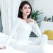 Pure Women's Thermal Set Thin Slim Fit Plus Size Base Layer Sweater Elastic Cotton Warm Underwear_voghion.com