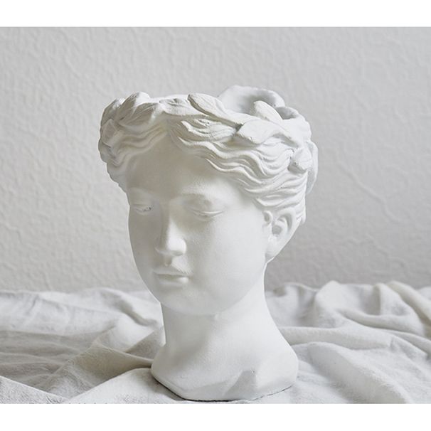 Kreatives menschliches Gesicht, europäische Kunstvase, Zementkopf, Blumentopf, Venus, griechische Göttin, Statue, Ornament_voghion.com