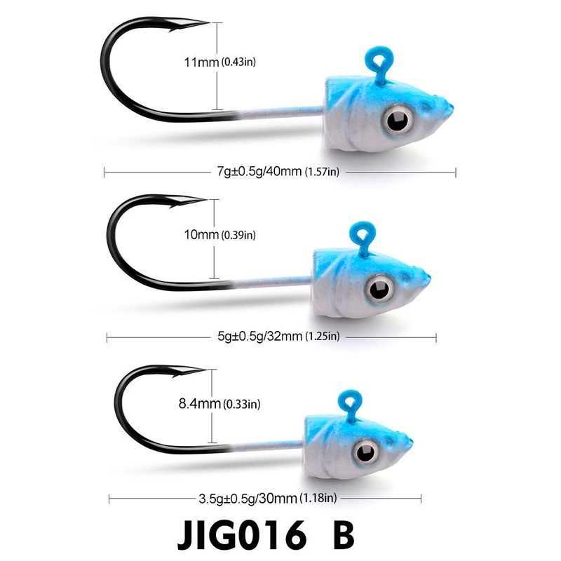 Fish Lead Head Anti-Hooking Lure 3.5g 5g 7g Soft Bait Jig Hook_voghion.com