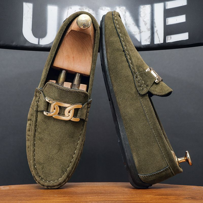 SH Loafers Herren Handgefertigte Leder Schwarz Casual Driving Flats Slip-On Mokassins Bootsschuhe Übergröße Frosted Highend_voghion.com