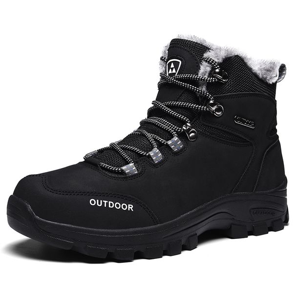 Botas de nieve de invierno para hombre, antideslizantes, cálidas, suaves y de felpa, informales, para senderismo, con suela gruesa, transpirables, para exteriores, de caña alta._voghion.com