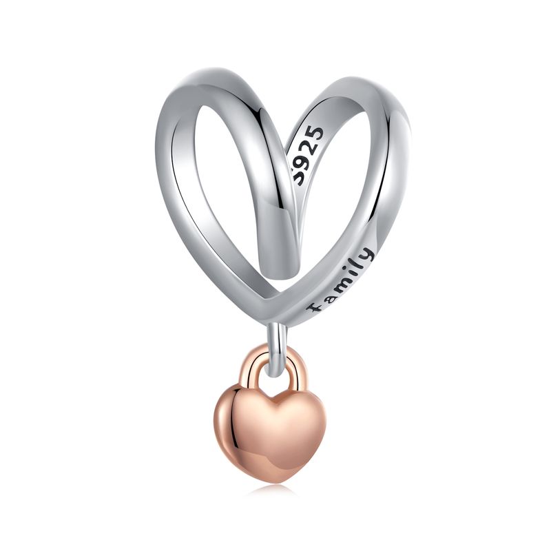 Heart Tassel Charm  Sterling Silver Charm,SCC2962_voghion.com