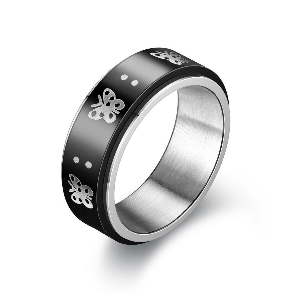Heißer verkauf titanium rotierenden männer schmetterling anti angst und stress reduzierung ring, edelstahl schmuck ring_voghion.com