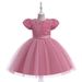 Babykleidung Mädchenkleid Kurzarm Blumenkind Hochzeitskleid Prinzessinkleid Pailletten Bühnenmode Laufstegkleid_voghion.com