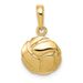 14K Solid Polished Open Back Volleyball Charm_voghion.com