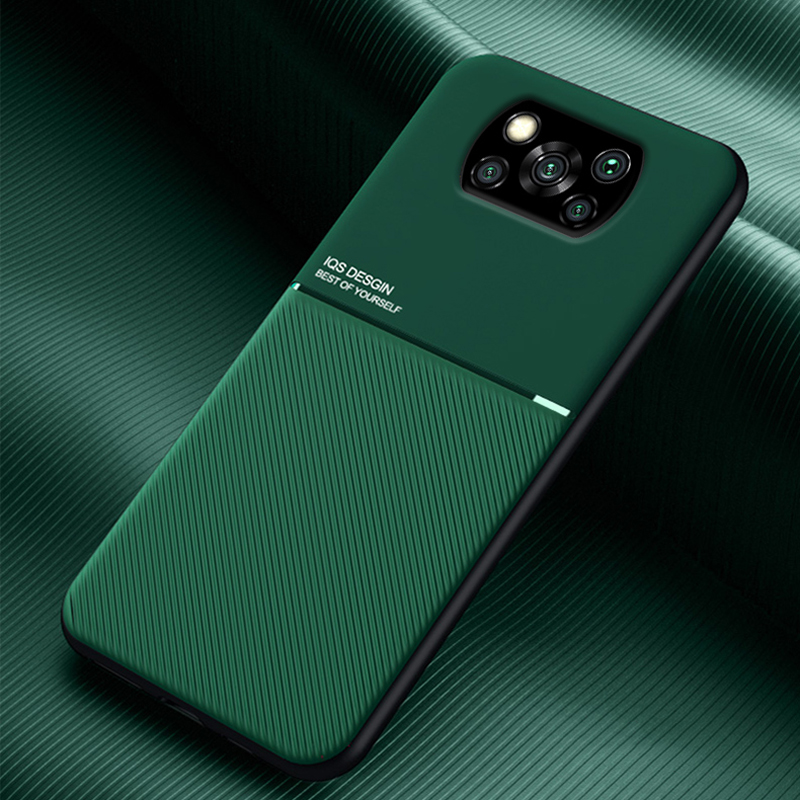 Custodia in pelle magnetica di lusso per POCO X3 Pro NFC X3Pro X3NFC POCOX3 X 3 Telefono integrato con piastra metallica Supporto per auto con copertura completa_voghion.com