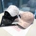 Jichu rhinestone letter love cap for women Korean style internet celebrity fashion hard top baseball cap for spring and summer shopping sun protection_voghion.com