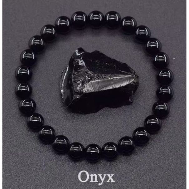 Agate Tiger Eye Crystal Natural Stone Elastic Cord Beaded Bracelet For Men And Women_voghion.com