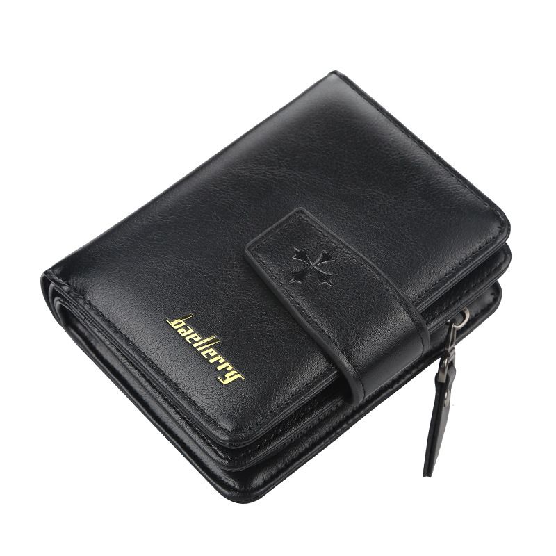 Wallet Men's Short Multi-functional Vertical Zipper Coin Wallet Multi-card Soft Leather Wallet_voghion.com