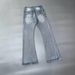 Men's Clothing Paris Style Flared Lost Videotape Ice Blue Washed Damaged Flared Jeans Clean Fit Style_voghion.com