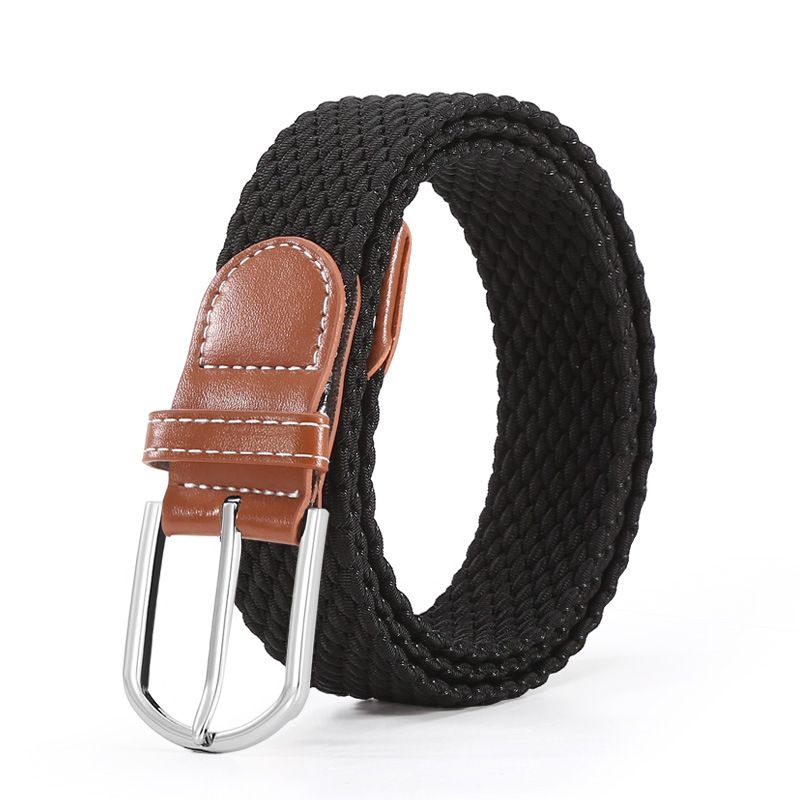Canvasgürtel für Damen Elastischer Herrengürtel Lässiger elastischer geflochtener Gürtel mit Nadelschnalle_voghion.com