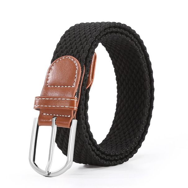 Canvasgürtel für Damen Elastischer Herrengürtel Lässiger elastischer geflochtener Gürtel mit Nadelschnalle_voghion.com