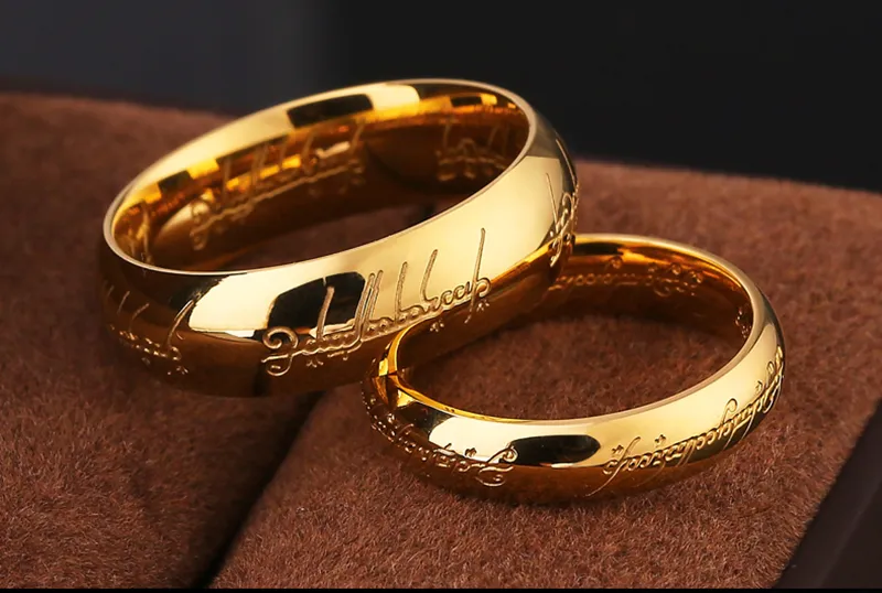 One Ring of Power 3D Carved Refined Wedding Ring Lovers Women Men Fashion Jewelry Wholesale_voghion.com