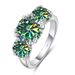 Anelli Tancise da 5,0 CT con Moissanite per donna, 3 pietre, diamanti scintillanti, fede nuziale in argento Sterling GRA_voghion.com