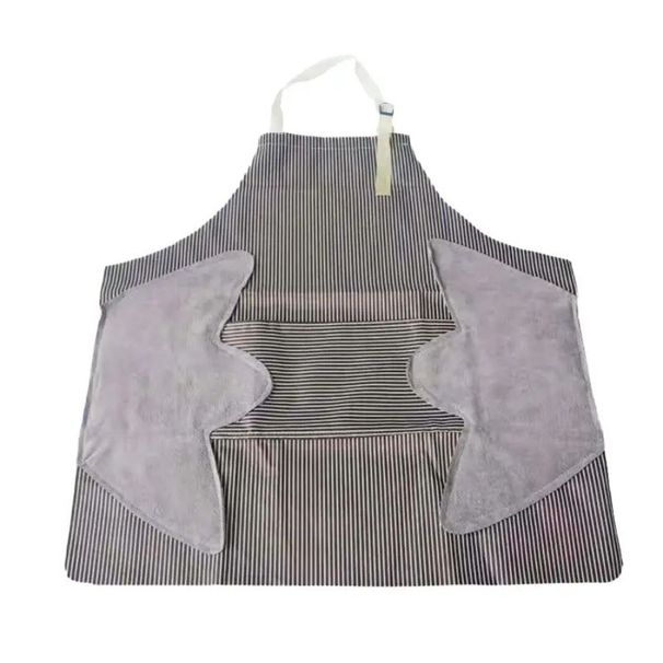 And 1pc Machine Cn Pockets Linen 2 Aprons Cooking With Washable Striped Linen Kitchen Apron Adjustable_voghion.com