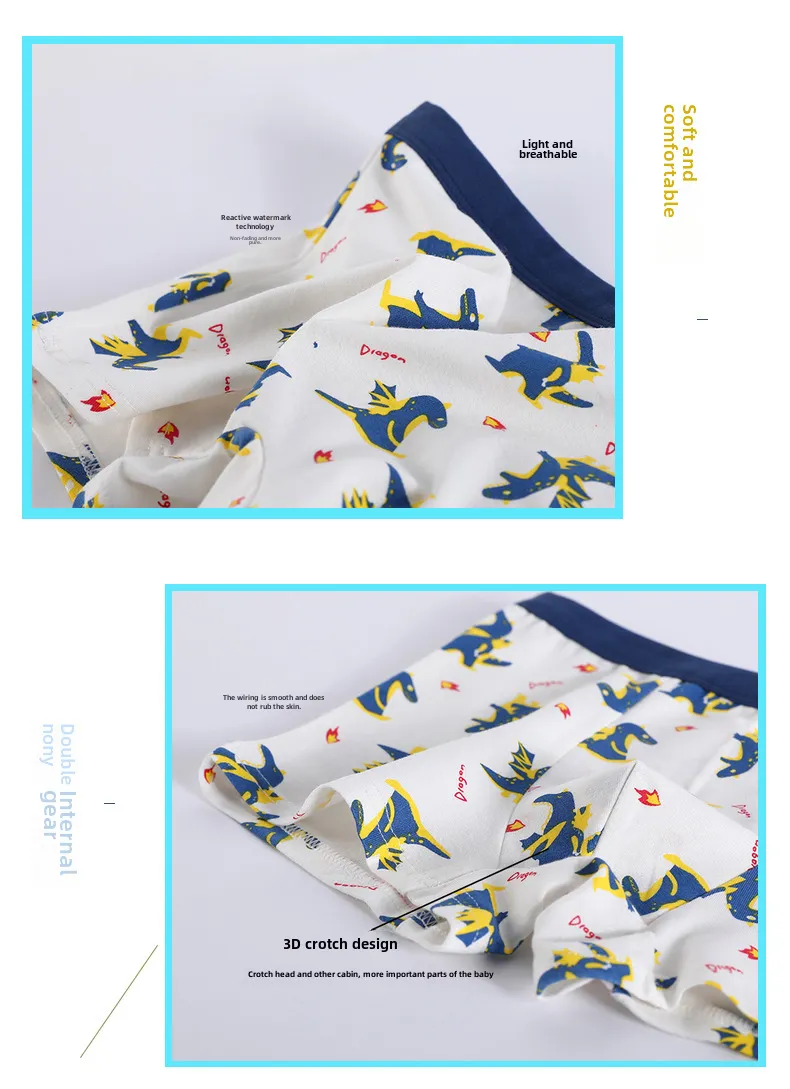 Nouveaux sous-vêtements pour garçons en gros sous-vêtements en coton pour enfants boxers pour hommes boxers pour étudiants en coton pour enfants garçons_voghion.com