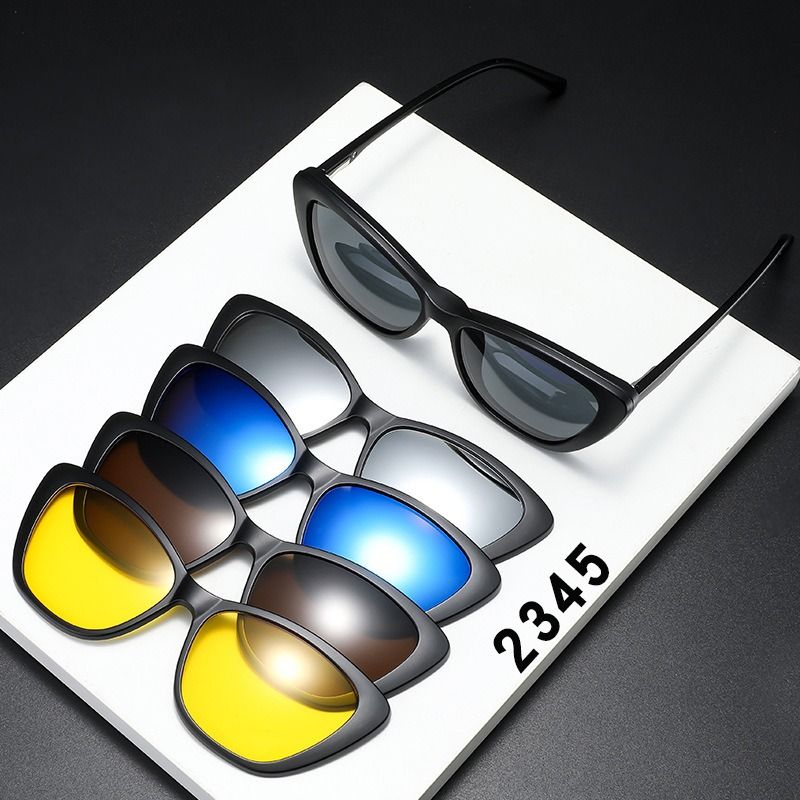 Nuovi arrivi 6 in 1 montatura per occhiali da donna con 5 clip su occhiali da sole polarizzati occhiali magnetici da donna computer ottico 2345D_voghion.com
