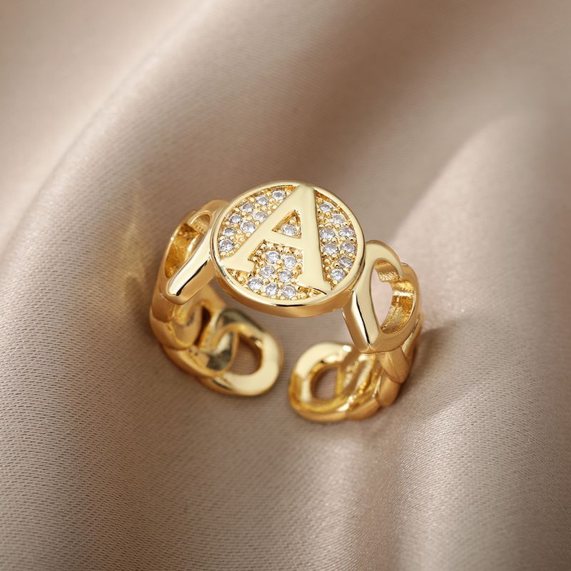 Heiße Verkäufe AI Custom A-Z Personalisierter Zirkon 26 Buchstaben herzförmiger Ring Verstellbare Öffnung für Frauen und Männer Schmuck Geschenk_voghion.com