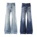 Vintage Washed Distressed Denim Jeans für Männer und Frauen – Straight Leg Bootcut Wide Fit Retro Style_voghion.com
