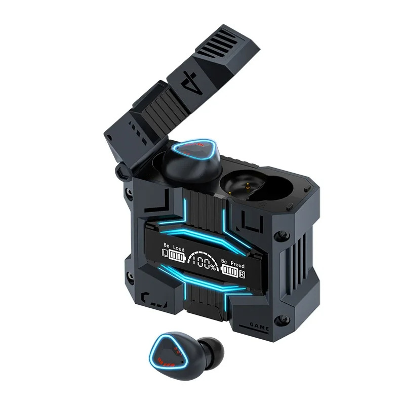 New M45 Bluetooth Earphones With Touch Digital Display, True Wireless Motion, No Delay, And Mechanical Style For Esports_voghion.com