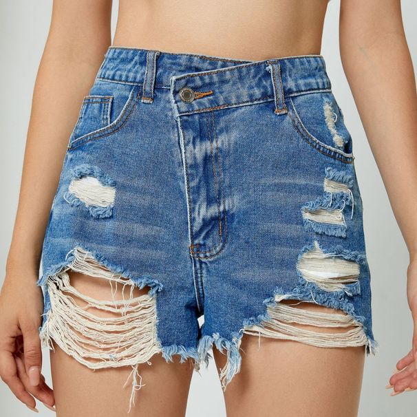 Women's Clothing New Denim Shorts Designer Shorts High Waist Spot Denim Shorts Ripped Casual Hot Pants_voghion.com