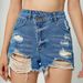 Women's Clothing New Denim Shorts Designer Shorts High Waist Spot Denim Shorts Ripped Casual Hot Pants_voghion.com