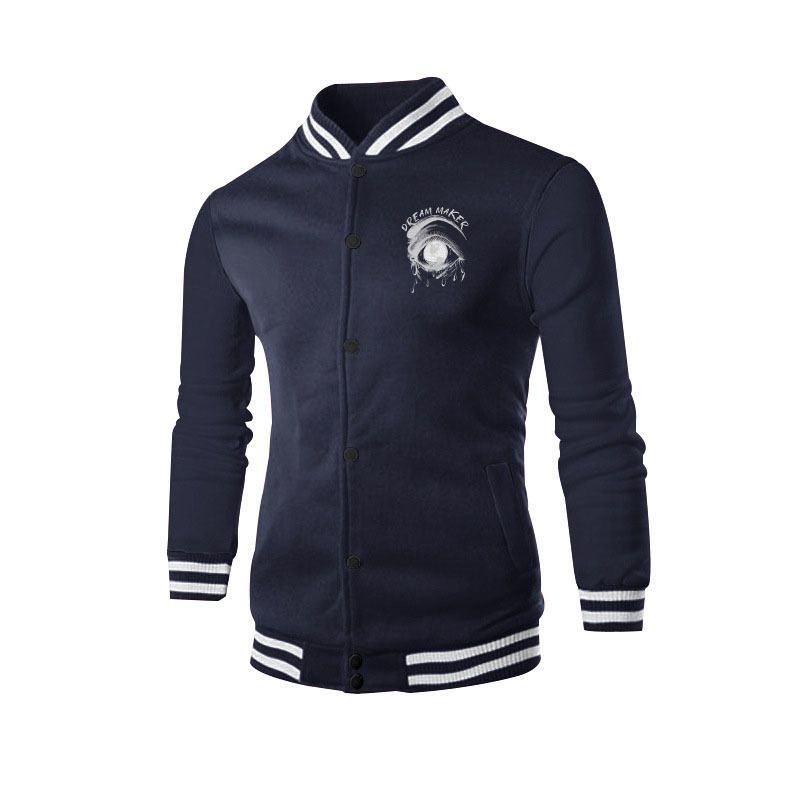 Abbigliamento da uomo, nuovo autunno e inverno, in pile, stile retrò americano, tinta unita, casual, colletto alto, bottoni, giacca da baseball da uomo, giacca da volo, cappotto, tendenza_voghion.com