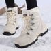 Winter Damenschuhe, Schneestiefel mit Plüschisolierung, Baumwollstiefel, dicke Stiefel_voghion.com