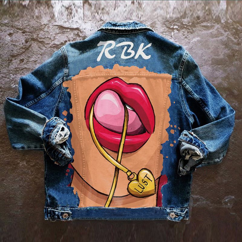 Women's Clothing women's jacket winter new print denim jacket_voghion.com