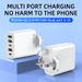 European multi mobile phone charger with dual circuit fast charging head 3USB+2C port, American standard five port_voghion.com
