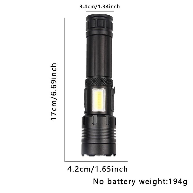 Nová svítilna XHP70 s dobíjecí teleskopickou zoomovací LED svítilnou typu C s vysokým výkonem_voghion.com