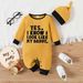 Mother & Kids INS newborn baby boy spring and autumn style letter embroidery long sleeve open crotch jumpsuit hat_voghion.com