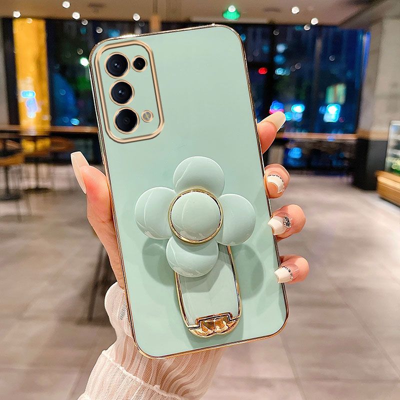 Metalen Windmolen Bloem Plating Case Voor OPPO A78 A72 A53 A74 5G A17 A54S A16 A96 A92 A57 4G A77 A55 A54 5G A76 Cover_voghion.com