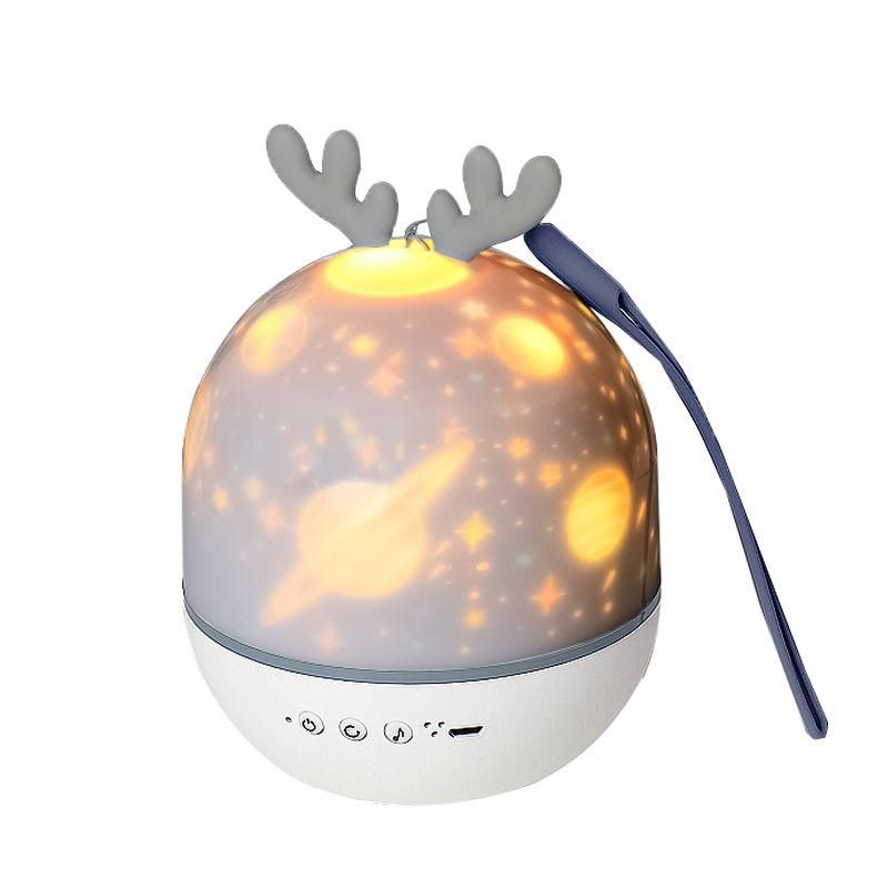 Deer Starry Sky Projector Night Light Remote Control Rechargeable Rotate LED Atmosphere Lamp_voghion.com