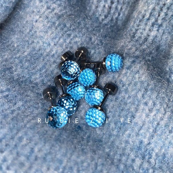 Boucles d'oreilles à tige en acier titane avec boule disco clignotante Huazi de 6 mm, douces et polyvalentes, légères et luxueuses_voghion.com