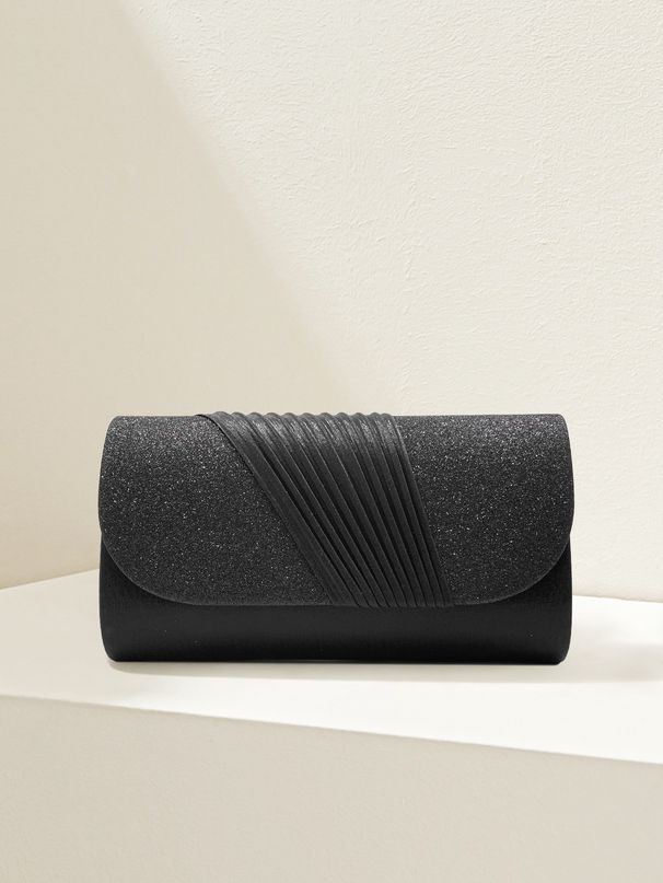 Splicing bag, pleated decorative handbag, fine pink women's banquet bag_voghion.com