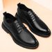 Top Layer Pure Cowhide Lace Up Soft Sole With Good Breathability Quality Casual Black Spring 2025 Men's Leather Shoes_voghion.com