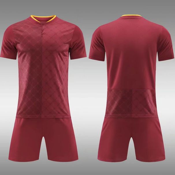 22–23 Roma Heimtrikot mit nackter Platte, kurzärmelig, rotes Fußballset für Erwachsene_voghion.com