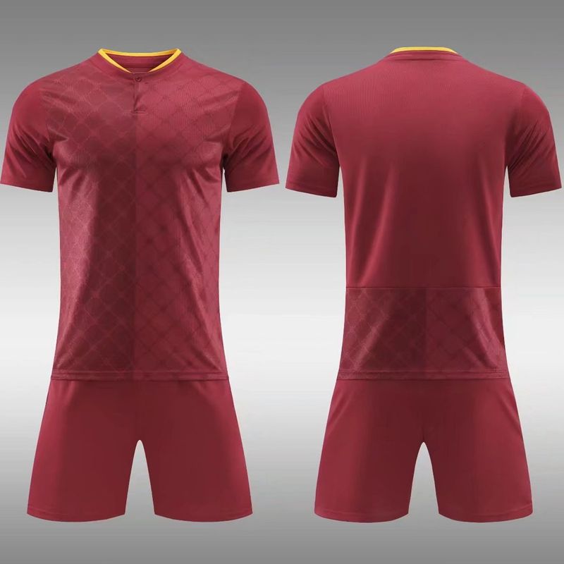 22-23 Roma home bare plate short sleeved adult red football set team jersey_voghion.com