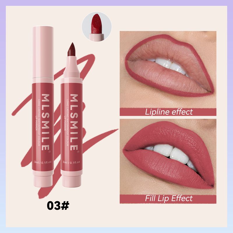 MLSMILE Non Stick Cup Lip Dye Pen Matte Easy To Color Marker Lipstick Lip Glaze Lip Liner_voghion.com