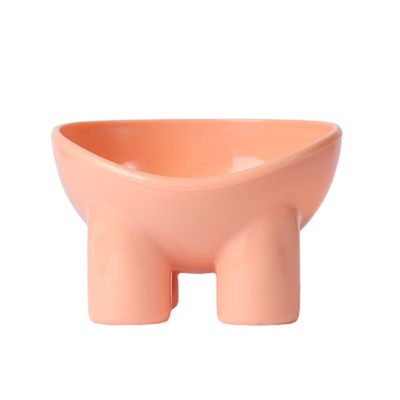 Guangying Cat Food Bowl High Foot Anti-overturning Macaron Color Cat Dog Food Water Bowl Neck Protector Pet Supplies_voghion.com