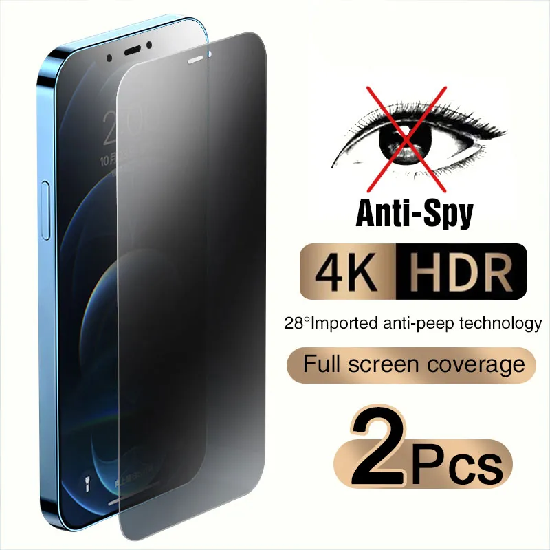Full Cover Anti-Spy Screen Protector For IPhone 11 12 13 PRO MAX Privacy Glass For IPhone 14 Pro 8 Plus XS Max XR Tempered Glass_voghion.com